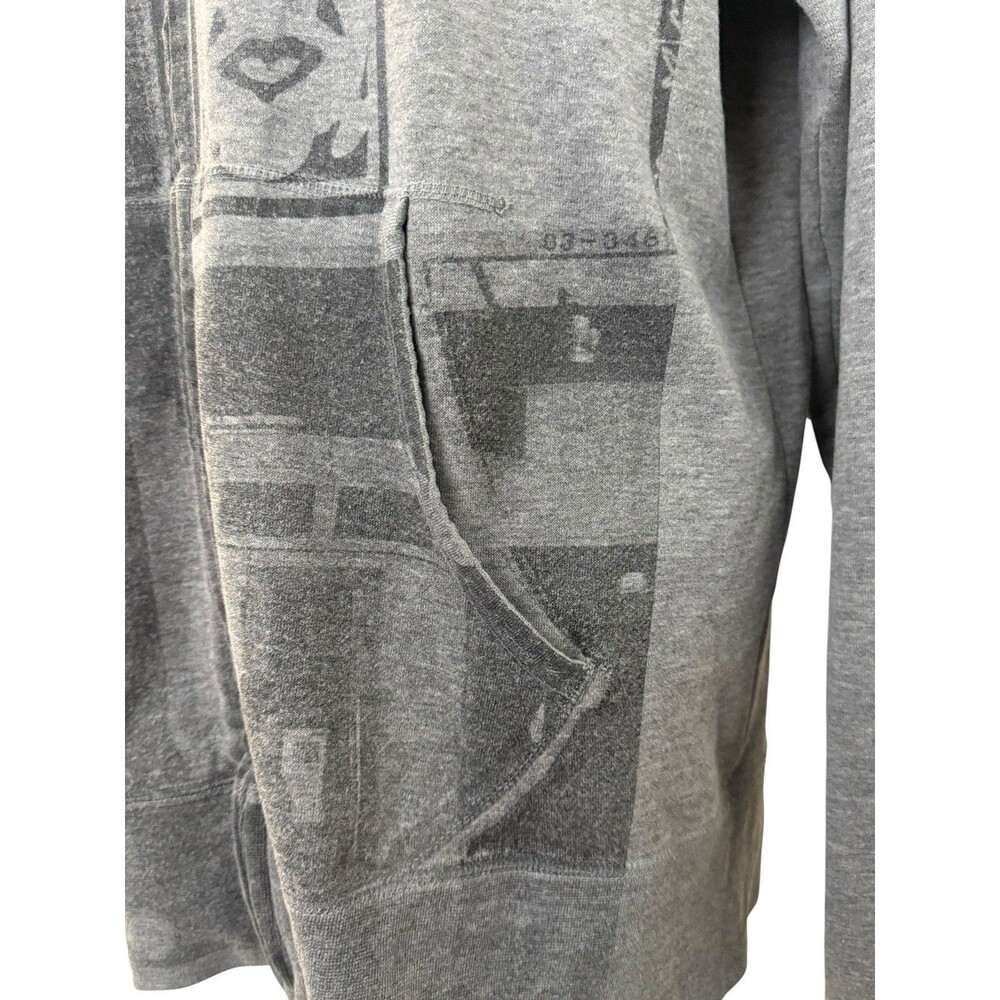 OBEY Y2K Andre Face Graphic Gray Full Zip Hoodie Sweatshirt XL Streetwear - Picture 6 of 9